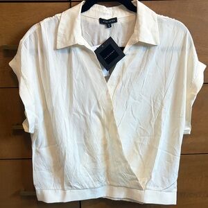 Pleione Ivory Short Sleeve Blouse